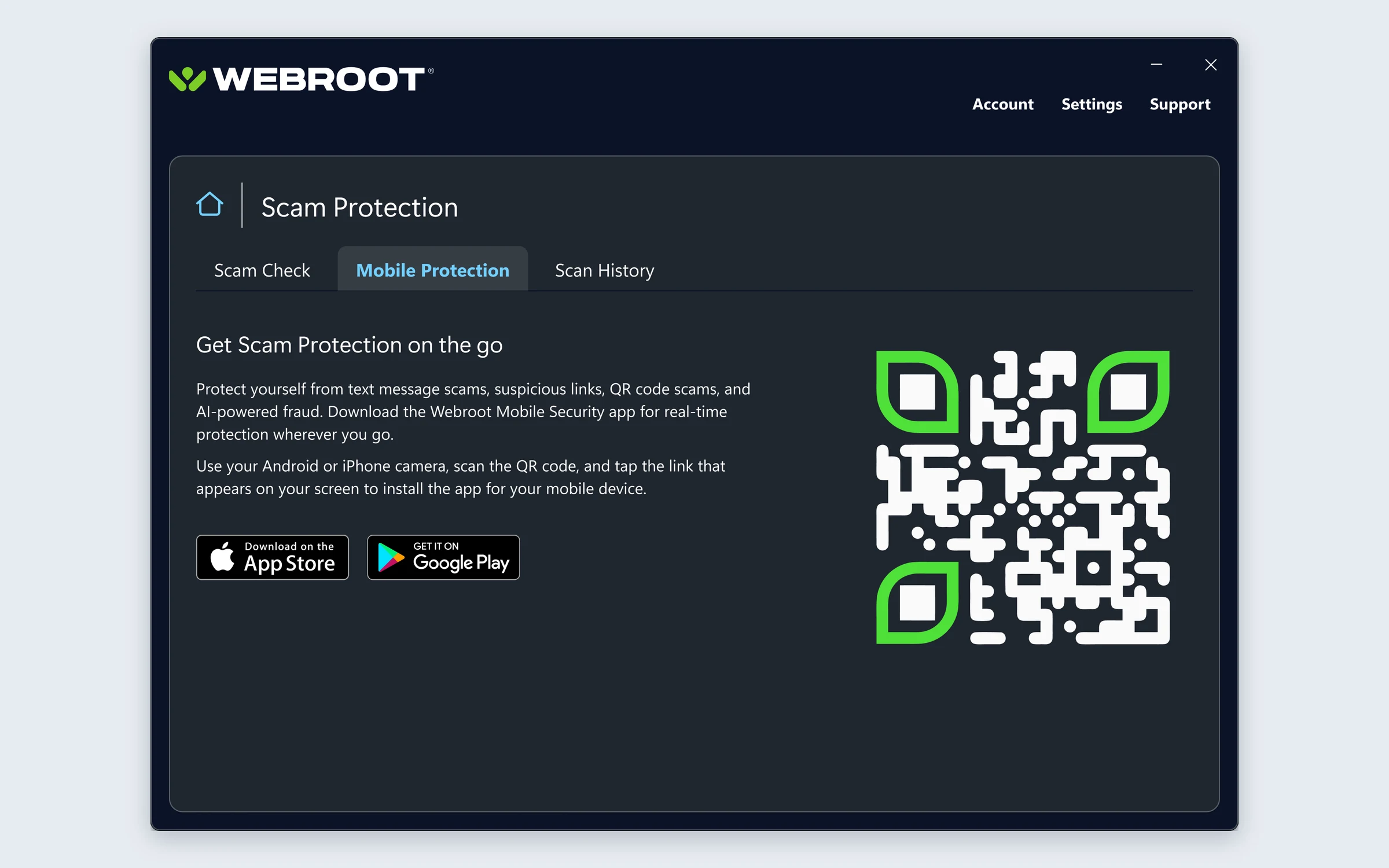 Mobile QR-code scan entry point
